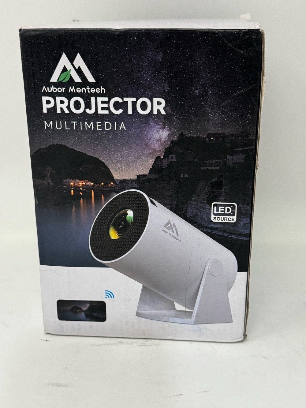 Aubor HY300 LED Mini Projector — White new open box